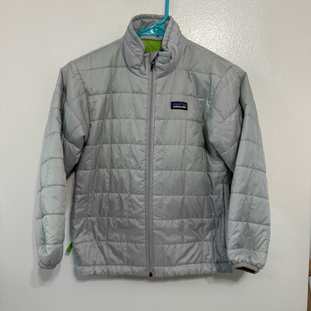 Patagonia Gray With Vibrant Green inside Kids Jacket